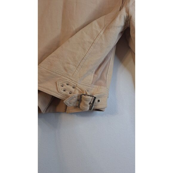 BLANK NYC Tan Suede Motorcycle Bomber Jacket Women's M Biker NEW Grunge NWT - Picture 7 of 7